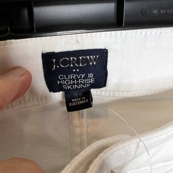 J.Crew $98 Curvy 10" Rise Skinny Jean White Stretch Size 35 BH987 - Picture 4 of 6
